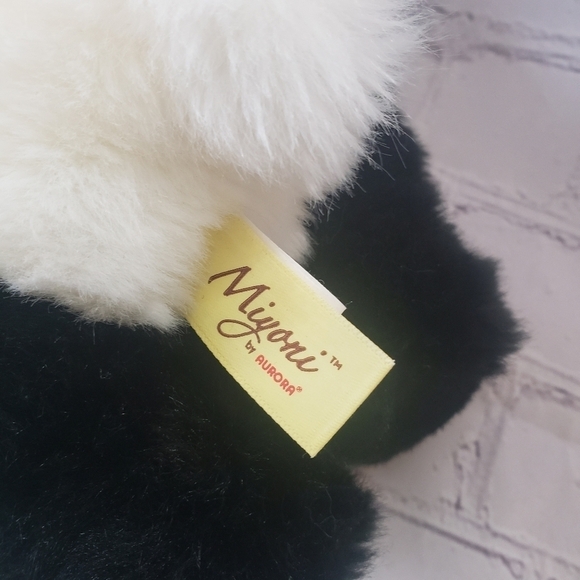 Miyoni by Aurora Panda Bear Plush Stuffed Animal Black White 12 Inch With Tags - Picture 8 of 10